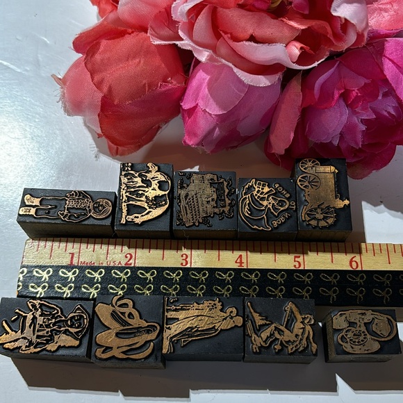 Newspaper Block Stamps Typesetting Stamps Vintage Wood Block Typesetting - Picture 6 of 16